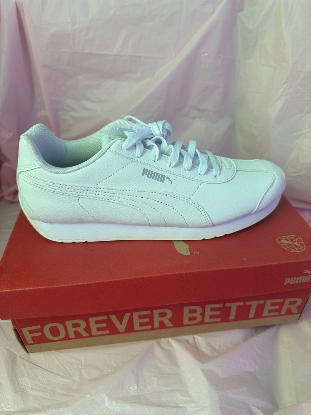 Puma White Low-Profile Leather Sneaker
